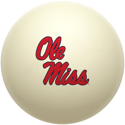 Buy Official Mississippi-Rebels-Pool-Cue-Ball Regulation Pool Table Cue Ball   Premium College Billiard Replacement Ball Front View