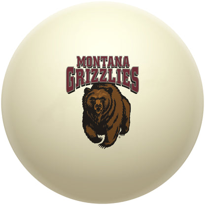 Buy Official Montana-Grizzlies-Pool-Cue-Ball Regulation Pool Table Cue Ball   Premium College Billiard Replacement Ball Front View