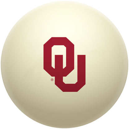 Buy Official Oklahoma-Sooners-Pool-Cue-Ball Regulation Pool Table Cue Ball   Premium College Billiard Replacement Ball Front View