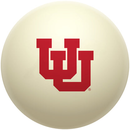 Buy Official Utah-Utes-Pool-Cue-Ball Regulation Pool Table Cue Ball   Premium College Billiard Replacement Ball Front View