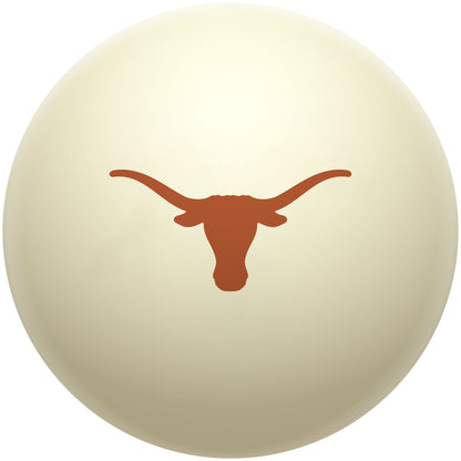 Buy Official Texas-Longhorns-Pool-Cue-Ball Regulation Pool Table Cue Ball   Premium College Billiard Replacement Ball Front View
