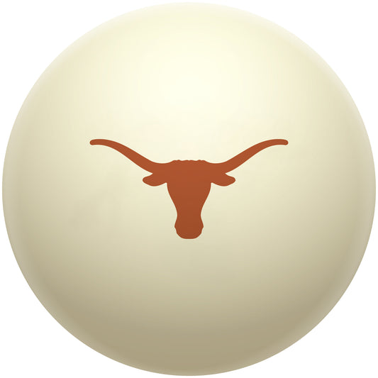 Buy Official Texas-Longhorns-Pool-Cue-Ball Regulation Pool Table Cue Ball   Premium College Billiard Replacement Ball Front View
