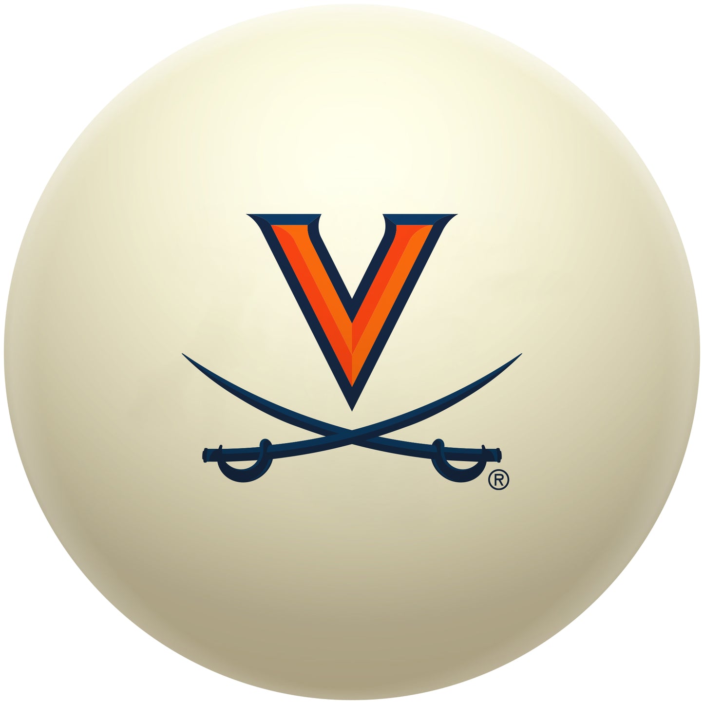 Buy Official Virginia-Cavaliers-Pool-Cue-Ball Regulation Pool Table Cue Ball   Premium College Billiard Replacement Ball Front View