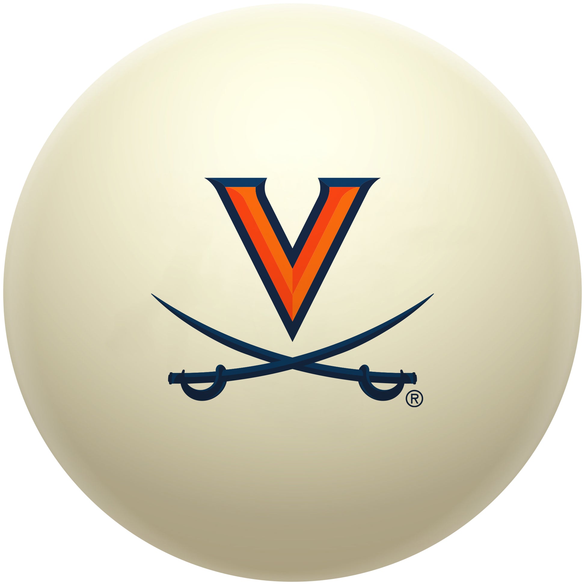 Buy Official Virginia-Cavaliers-Pool-Cue-Ball Regulation Pool Table Cue Ball   Premium College Billiard Replacement Ball Front View