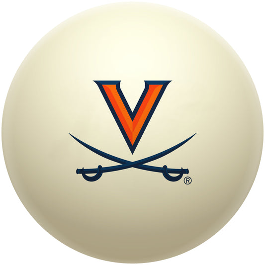 Buy Official Virginia-Cavaliers-Pool-Cue-Ball Regulation Pool Table Cue Ball   Premium College Billiard Replacement Ball Front View