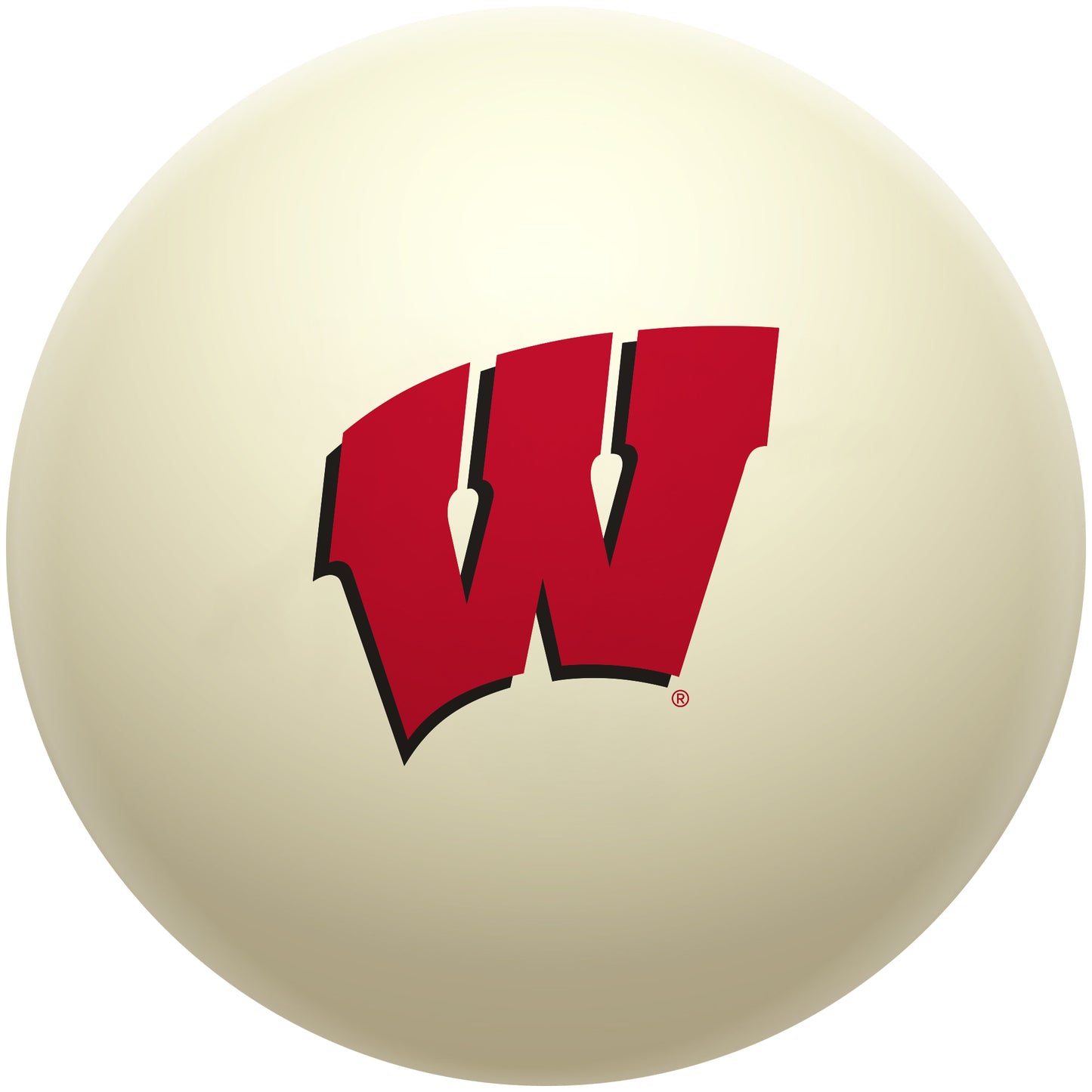 Buy Official Wisconsin-Badgers-Pool-Cue-Ball Regulation Pool Table Cue Ball   Premium College Billiard Replacement Ball Front View
