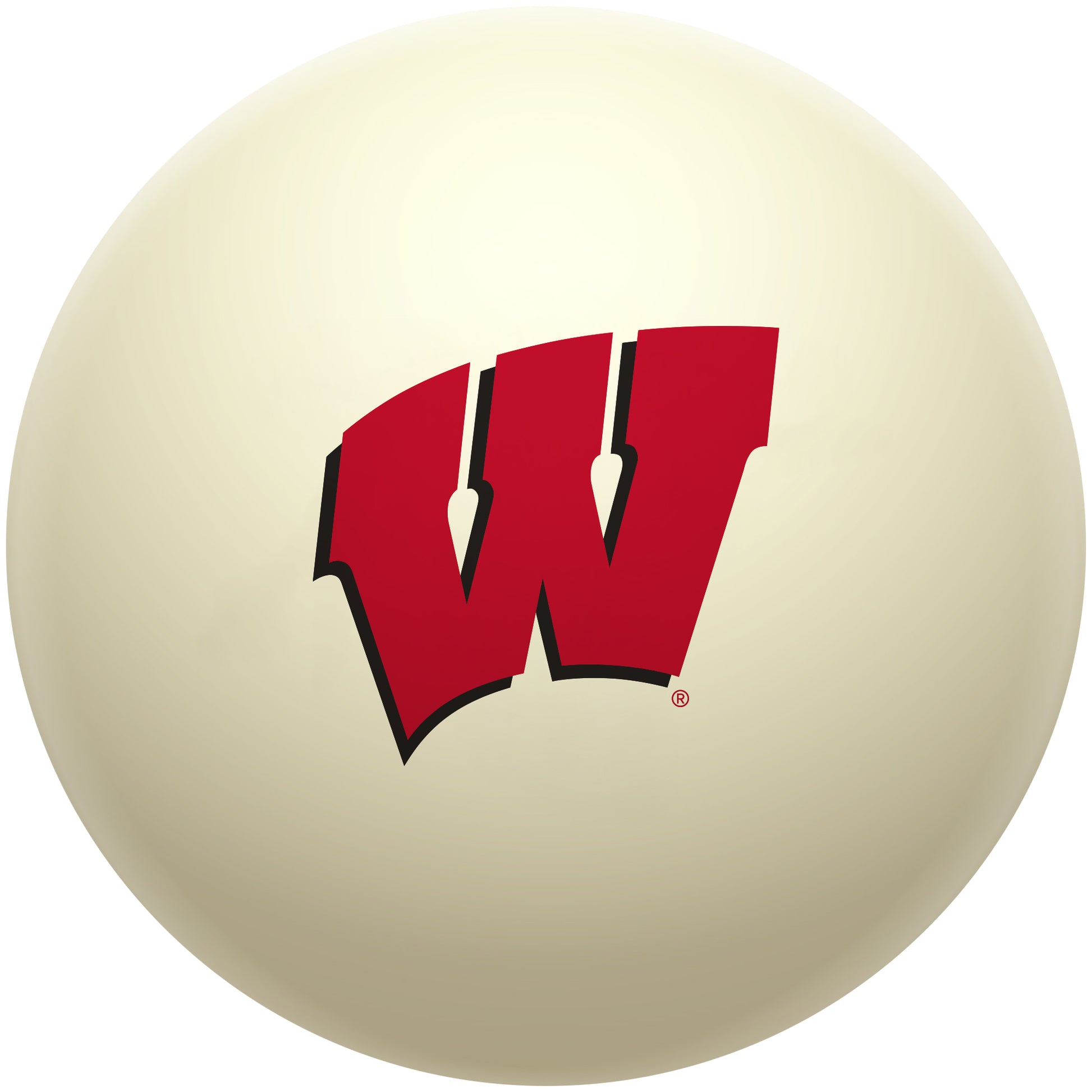 Buy Official Wisconsin-Badgers-Pool-Cue-Ball Regulation Pool Table Cue Ball   Premium College Billiard Replacement Ball Front View