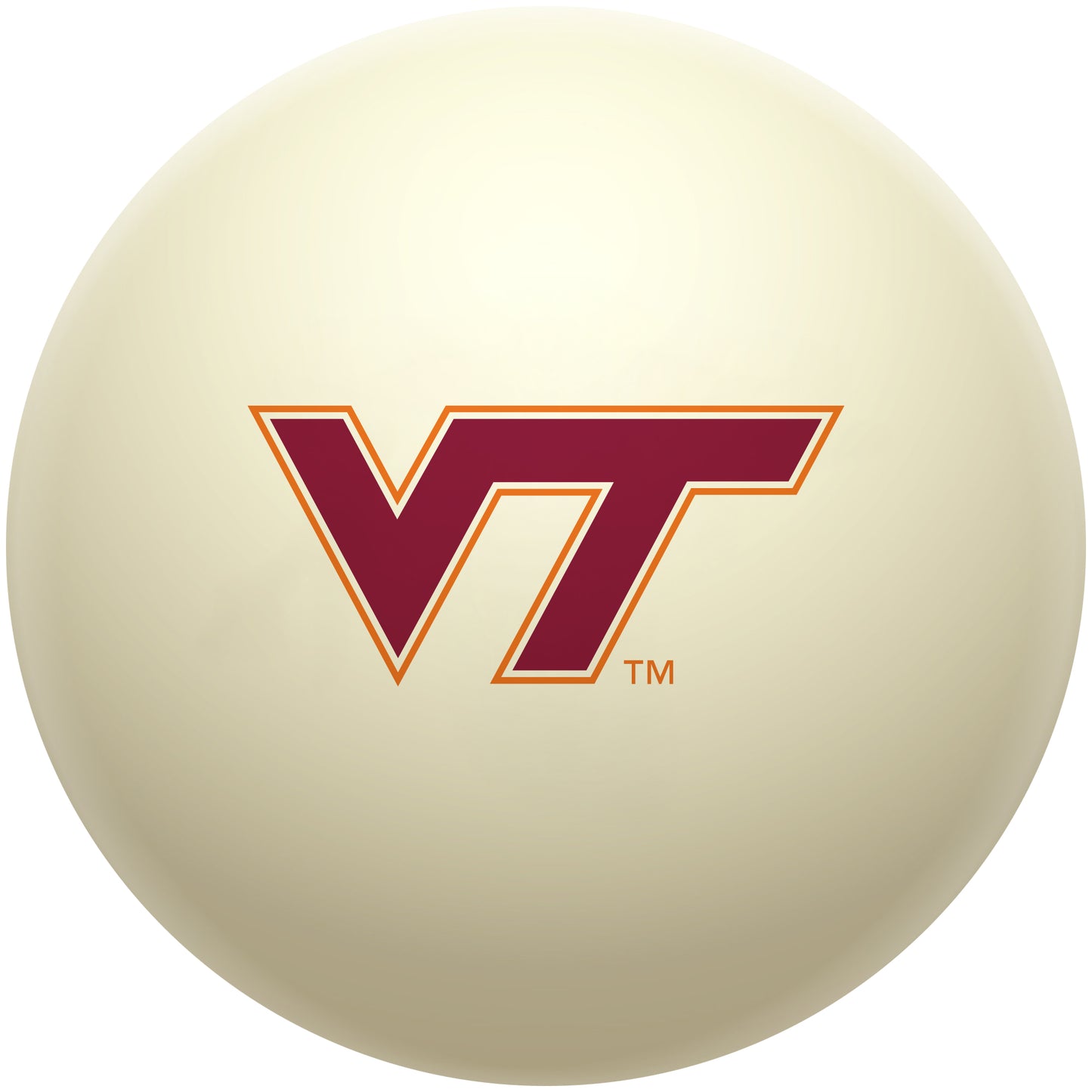 Buy Official Virginia-Tech-Hokies-Pool-Cue-Ball Regulation Pool Table Cue Ball   Premium College Billiard Replacement Ball Front View