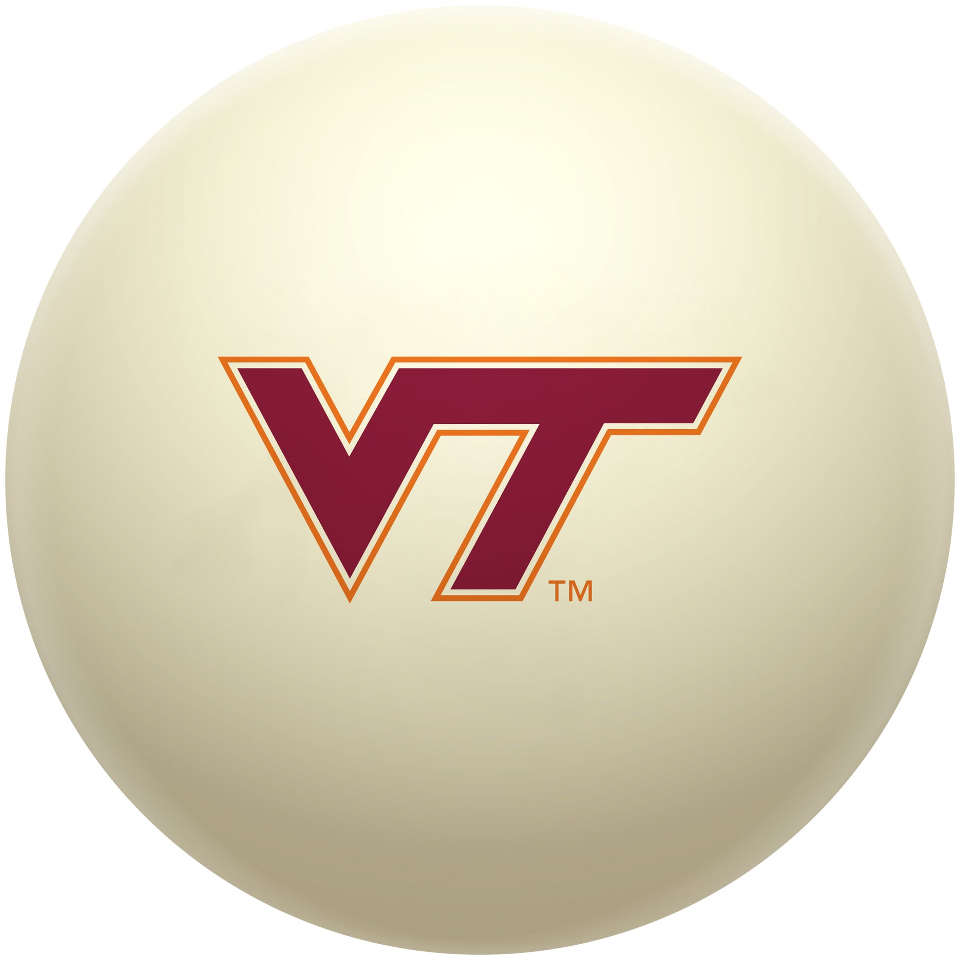 Buy Official Virginia-Tech-Hokies-Pool-Cue-Ball Regulation Pool Table Cue Ball   Premium College Billiard Replacement Ball Front View