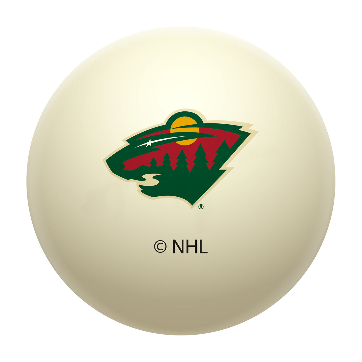 Minnesota Wild NHL regulation pool table cue ball with team logo