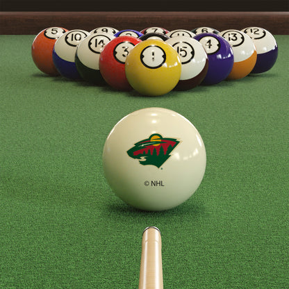 Minnesota Wild NHL pool table cue ball - lifestyle photo