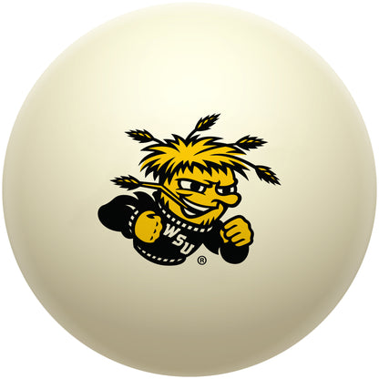 Buy Official Wichita-State-Shockers-Pool-Cue-Ball Regulation Pool Table Cue Ball   Premium College Billiard Replacement Ball Front View