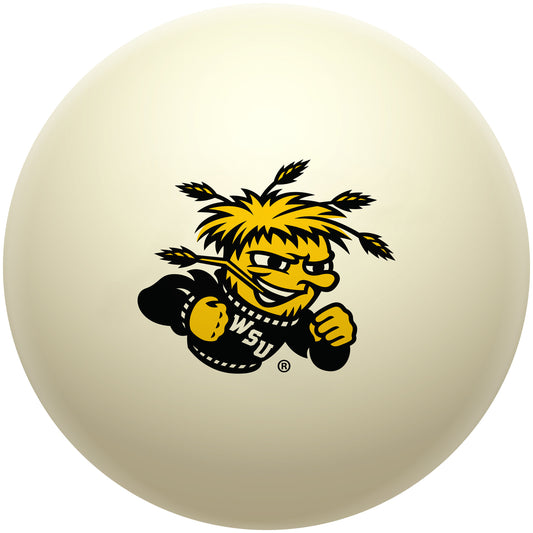 Buy Official Wichita-State-Shockers-Pool-Cue-Ball Regulation Pool Table Cue Ball   Premium College Billiard Replacement Ball Front View