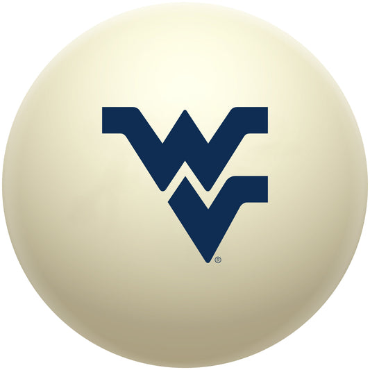 Buy Official West-Virginia-Mountaineers-Pool-Cue-Ball Regulation Pool Table Cue Ball   Premium College Billiard Replacement Ball Front View