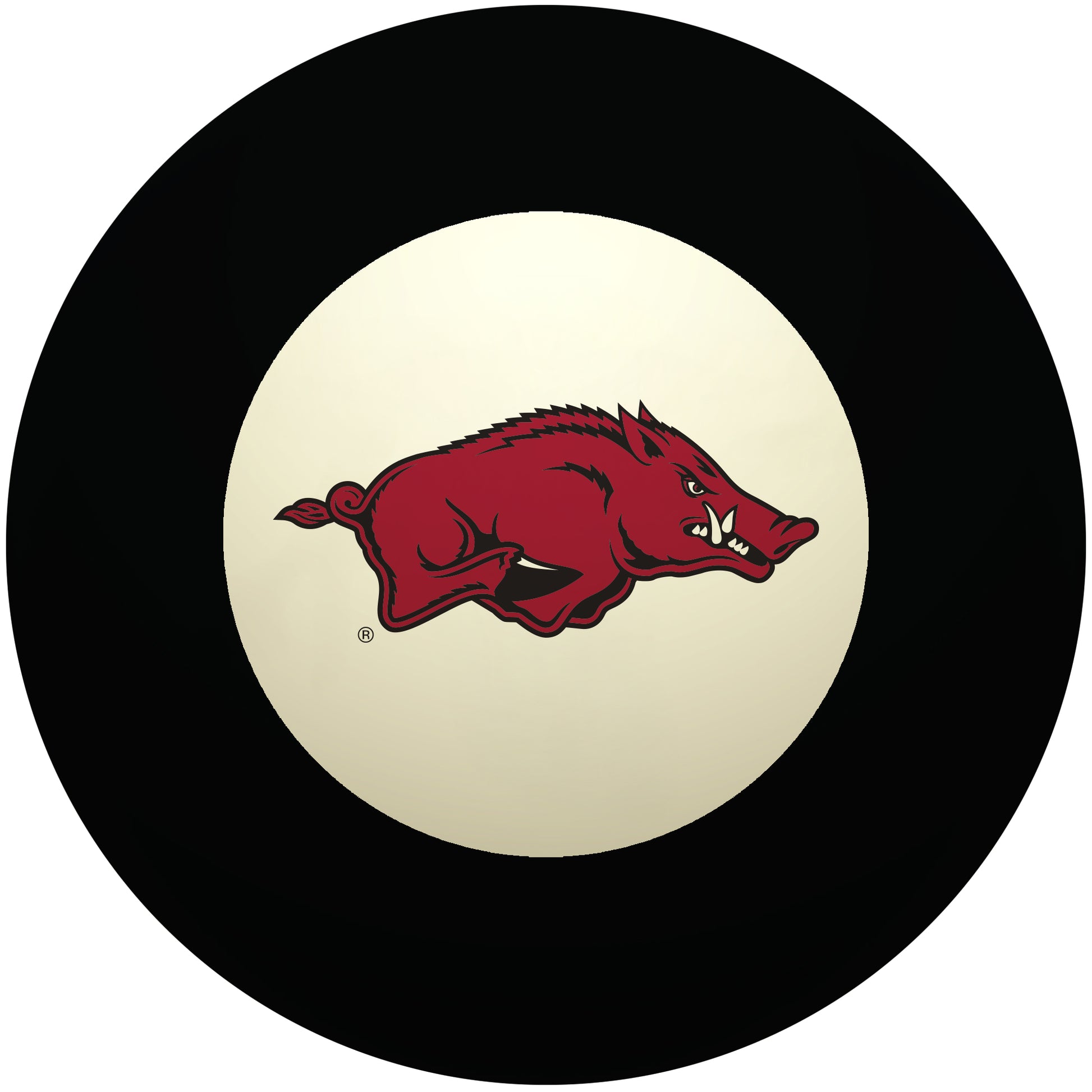 Buy Official Arkansas-Razorbacks-Pool-8-Ball Regulation Pool Table 8-Ball - Premium College Billiard Replacement Ball Front View