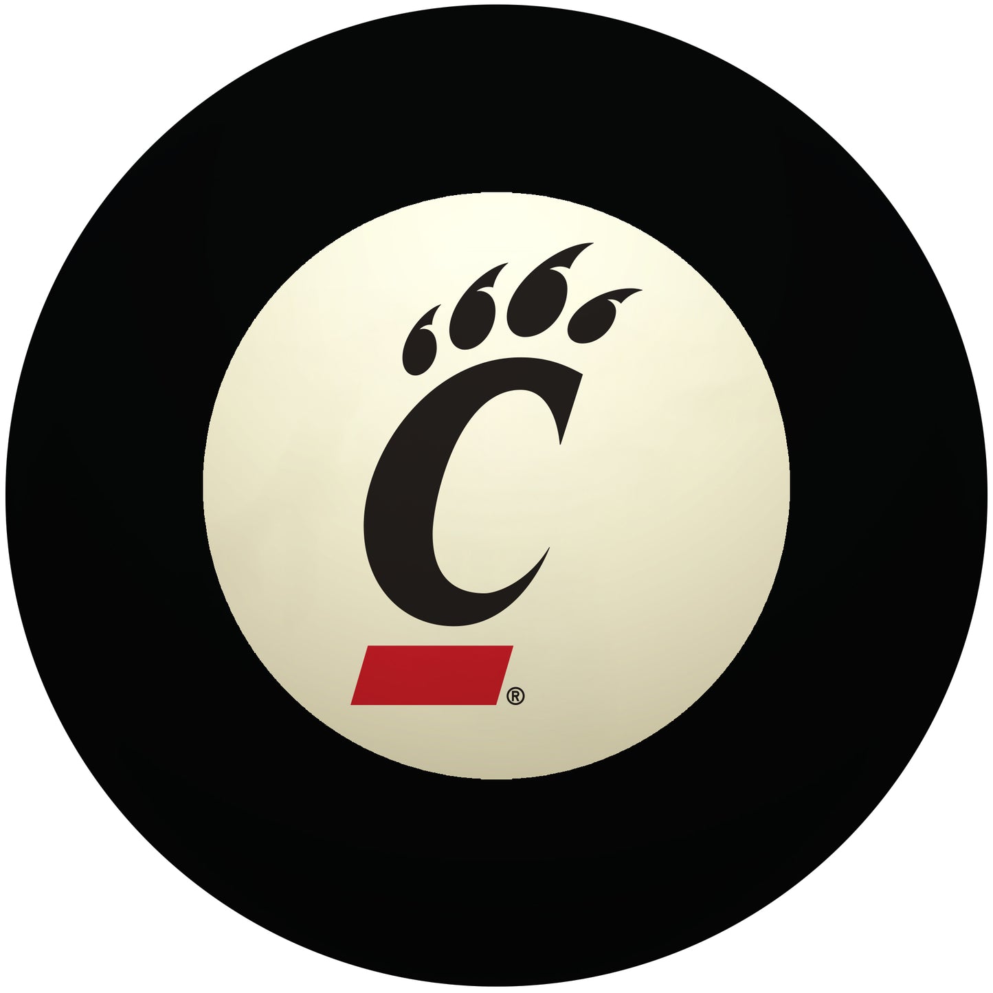Buy Official Cincinnati-Bearcats-Pool-8-Ball Regulation Pool Table 8-Ball - Premium College Billiard Replacement Ball Front View
