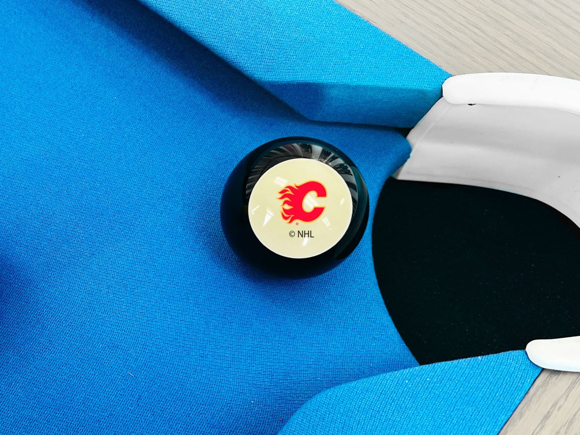 Calgary Flames NHL pool table 8-ball - lifestyle photo