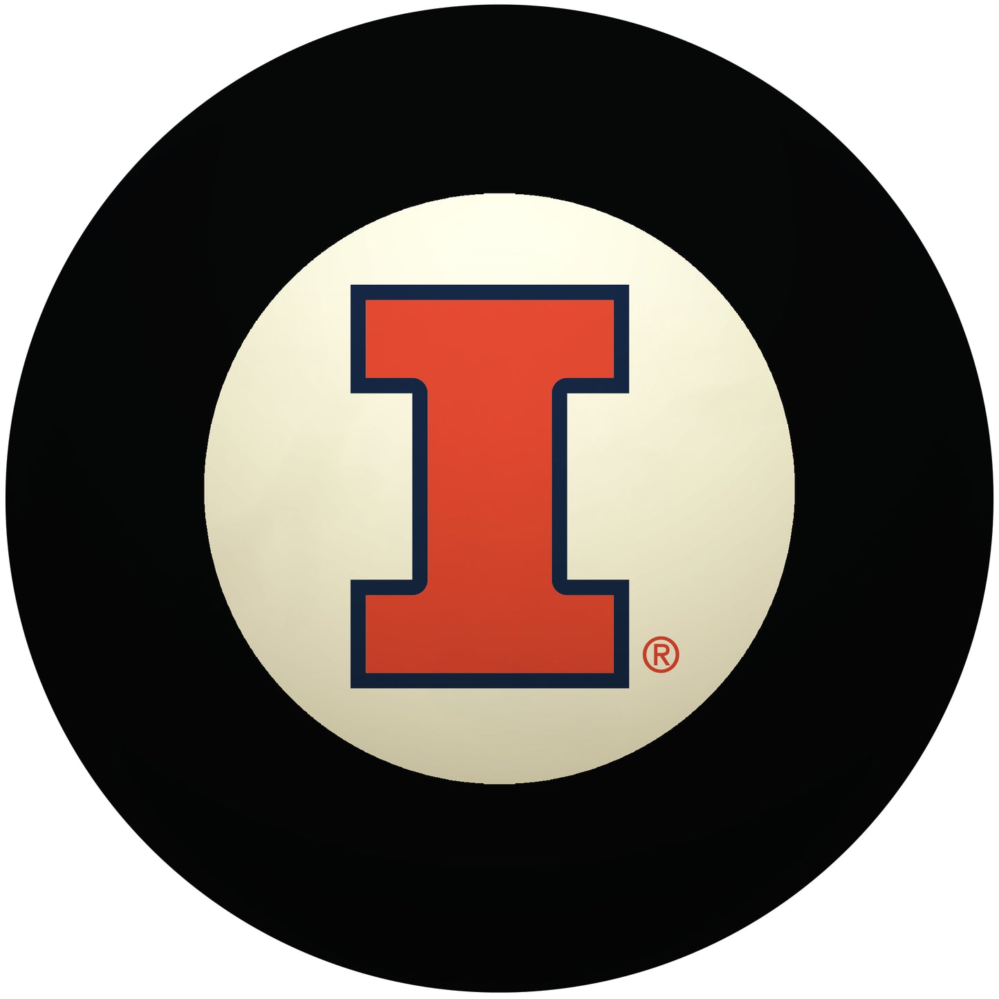 Buy Official Illinois-Fighting-Illini-Pool-8-Ball Regulation Pool Table 8-Ball - Premium College Billiard Replacement Ball Front View