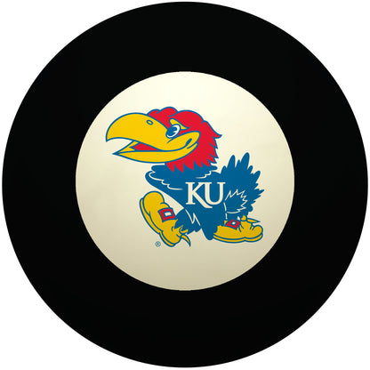 Buy Official Kansas-Jayhawks-Pool-8-Ball Regulation Pool Table 8-Ball - Premium College Billiard Replacement Ball Front View