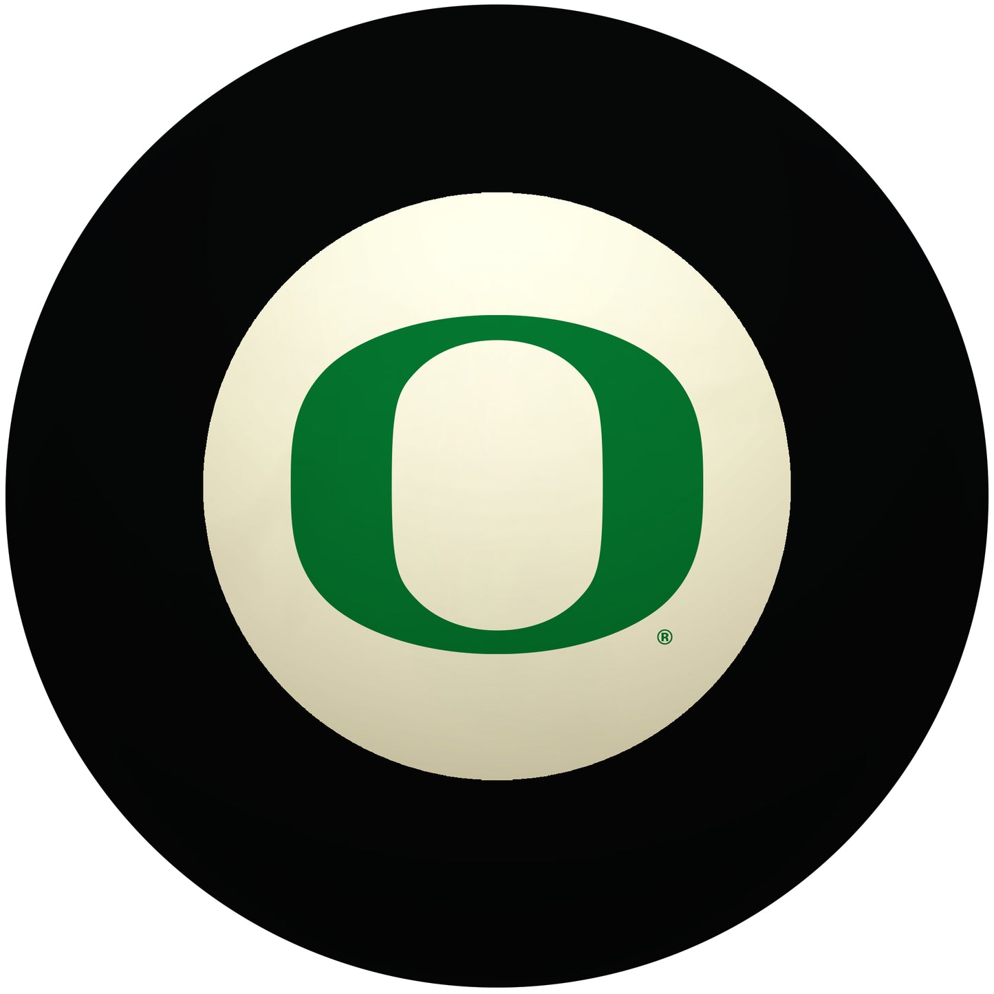 Buy Official Oregon-Ducks-Pool-8-Ball Regulation Pool Table 8-Ball - Premium College Billiard Replacement Ball Front View