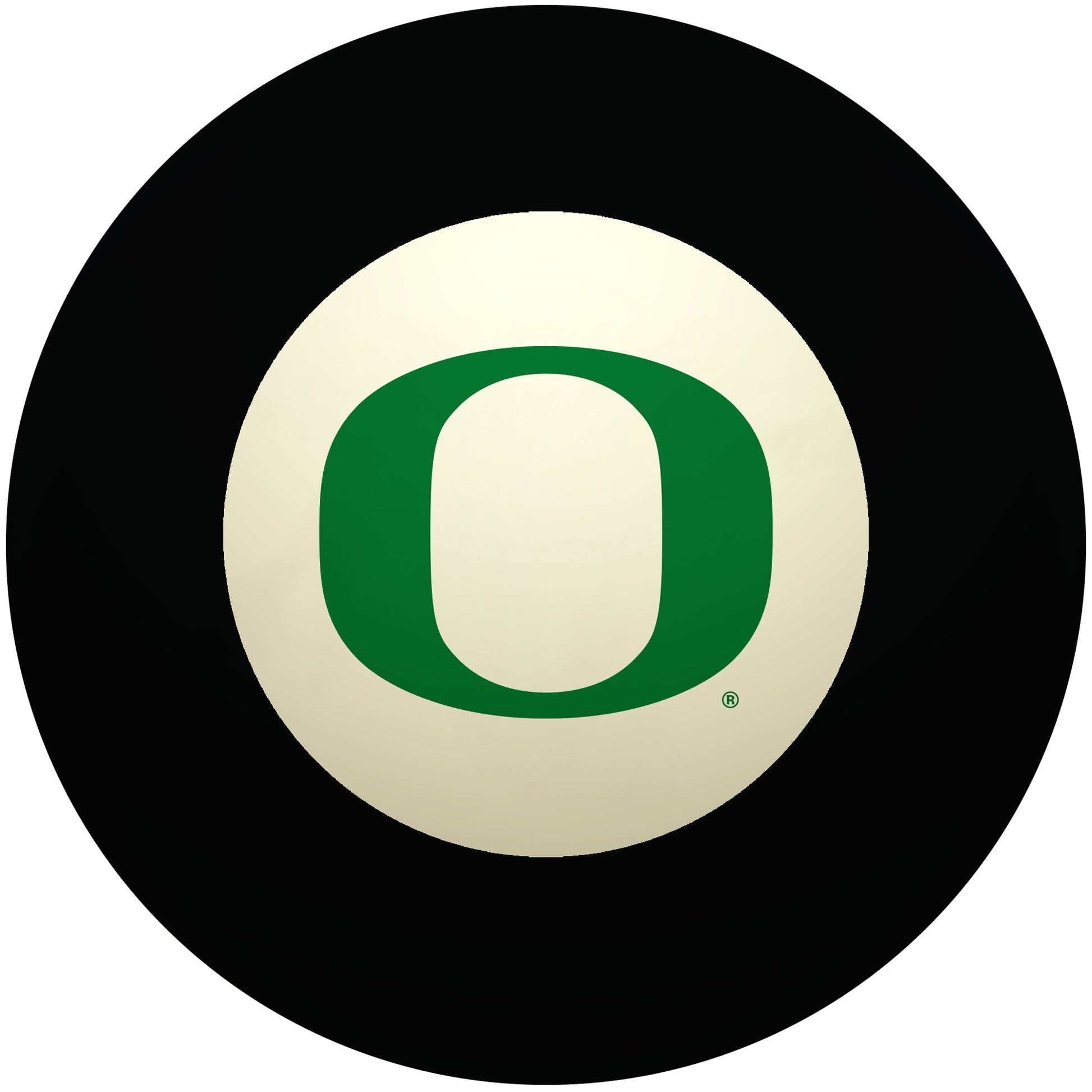 Buy Official Oregon-Ducks-Pool-8-Ball Regulation Pool Table 8-Ball - Premium College Billiard Replacement Ball Front View