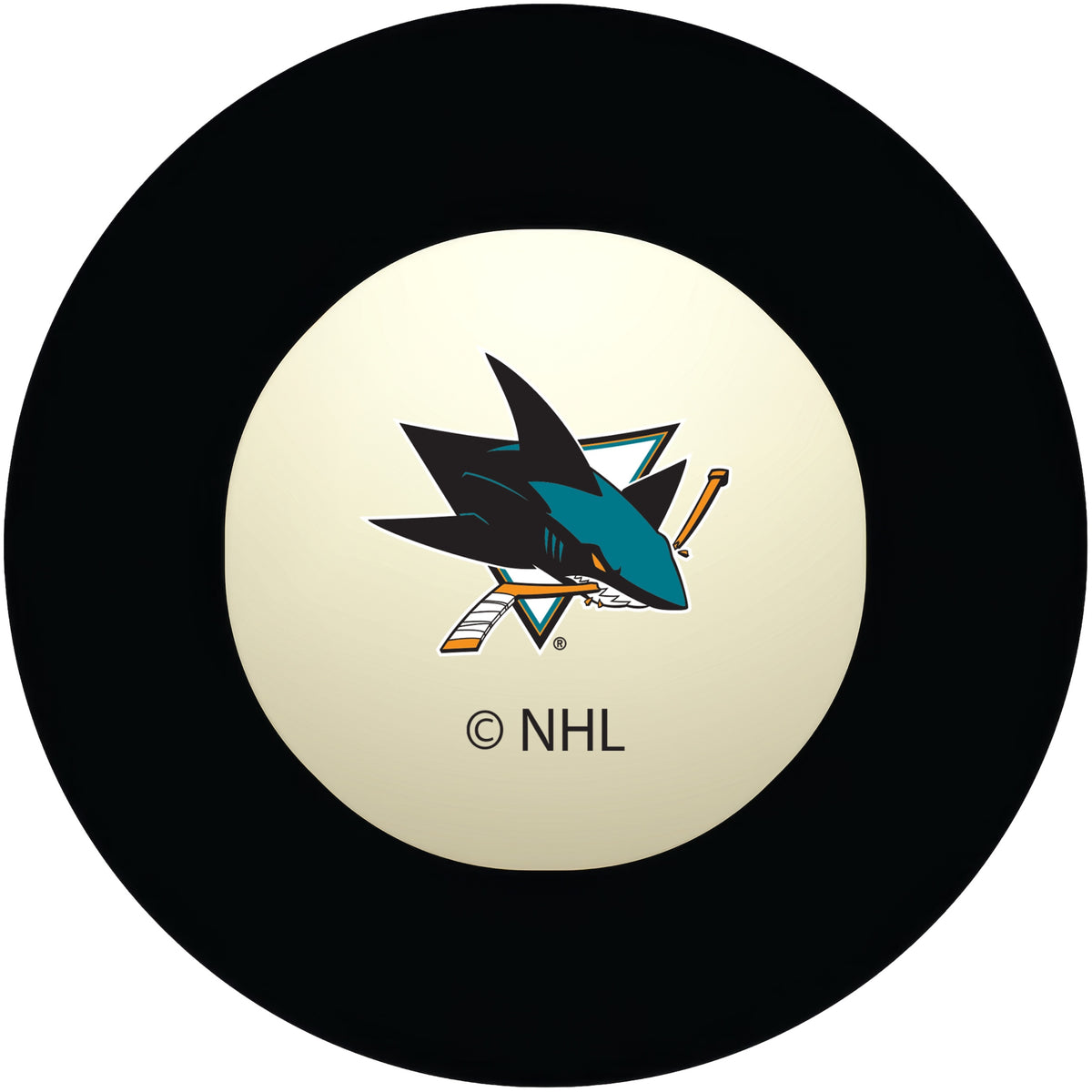 San Jose Sharks NHL regulation pool table 8-ball with team logo
