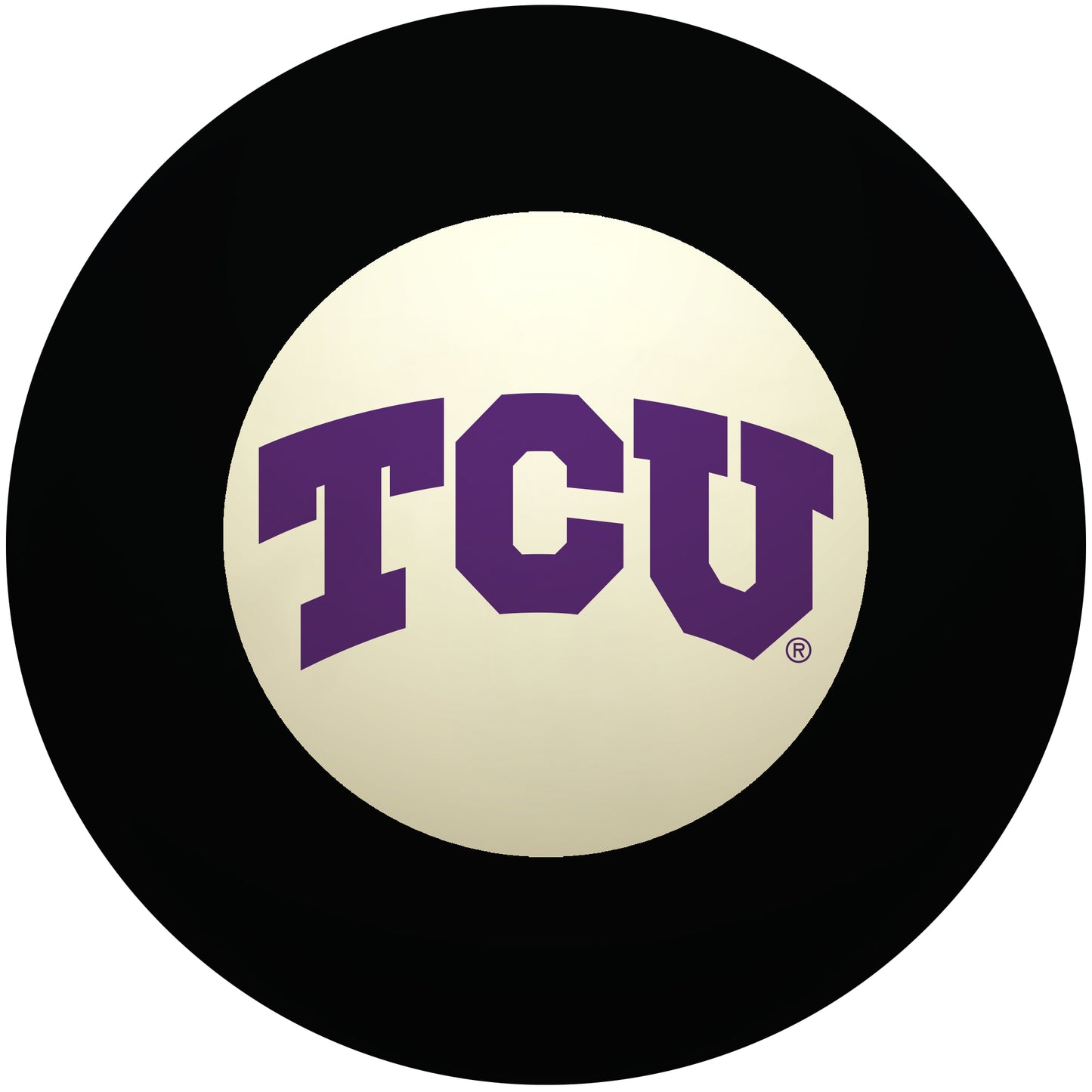 Buy Official Tcu-Horned-Frogs-Pool-8-Ball Regulation Pool Table 8-Ball - Premium College Billiard Replacement Ball Front View