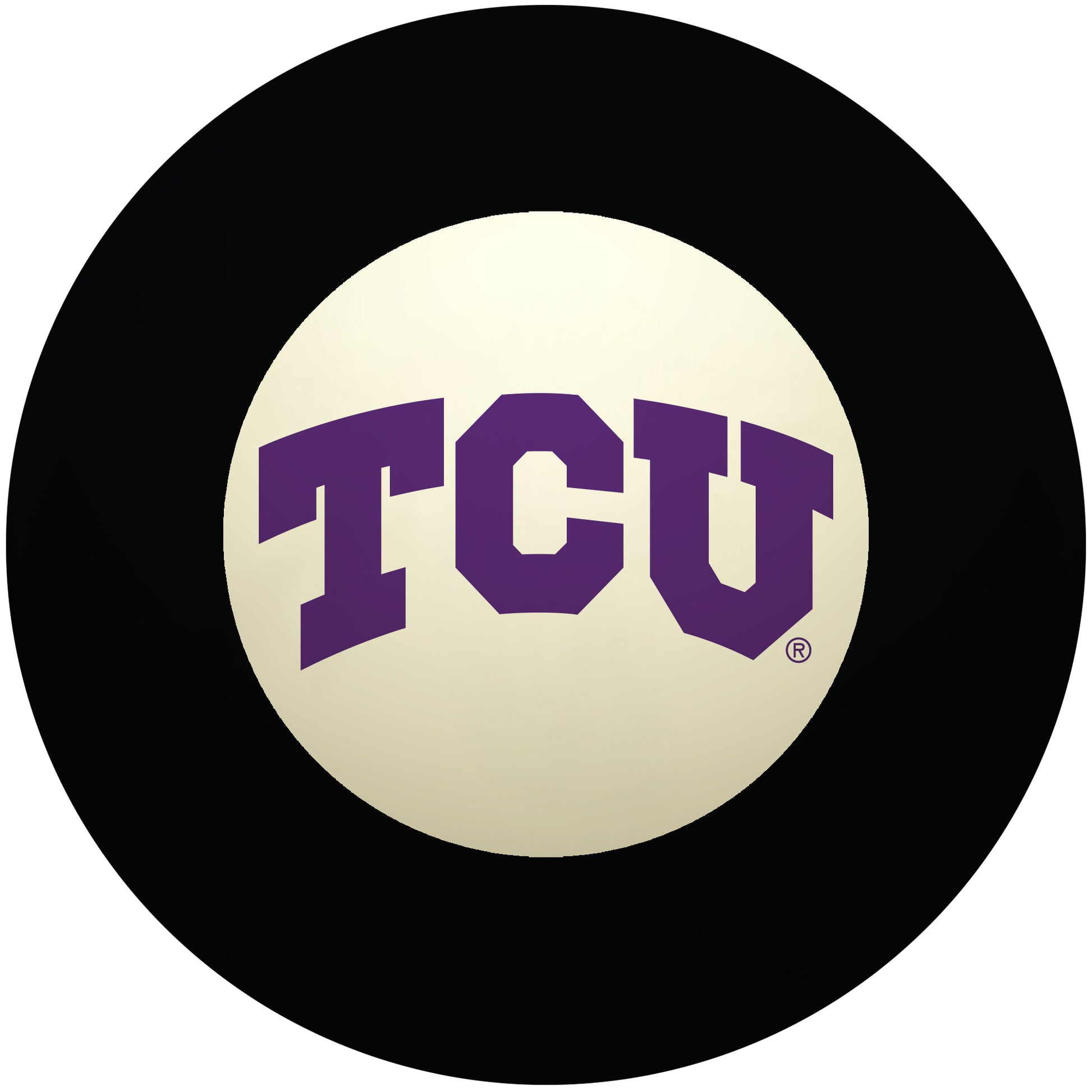 Buy Official Tcu-Horned-Frogs-Pool-8-Ball Regulation Pool Table 8-Ball - Premium College Billiard Replacement Ball Front View