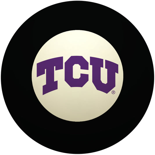 Buy Official Tcu-Horned-Frogs-Pool-8-Ball Regulation Pool Table 8-Ball - Premium College Billiard Replacement Ball Front View