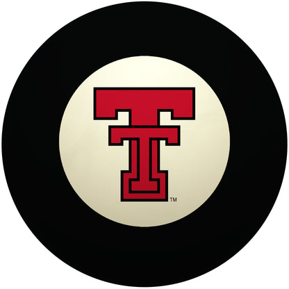 Buy Official Texas-Tech-Red-Raiders-Pool-8-Ball Regulation Pool Table 8-Ball - Premium College Billiard Replacement Ball Front View