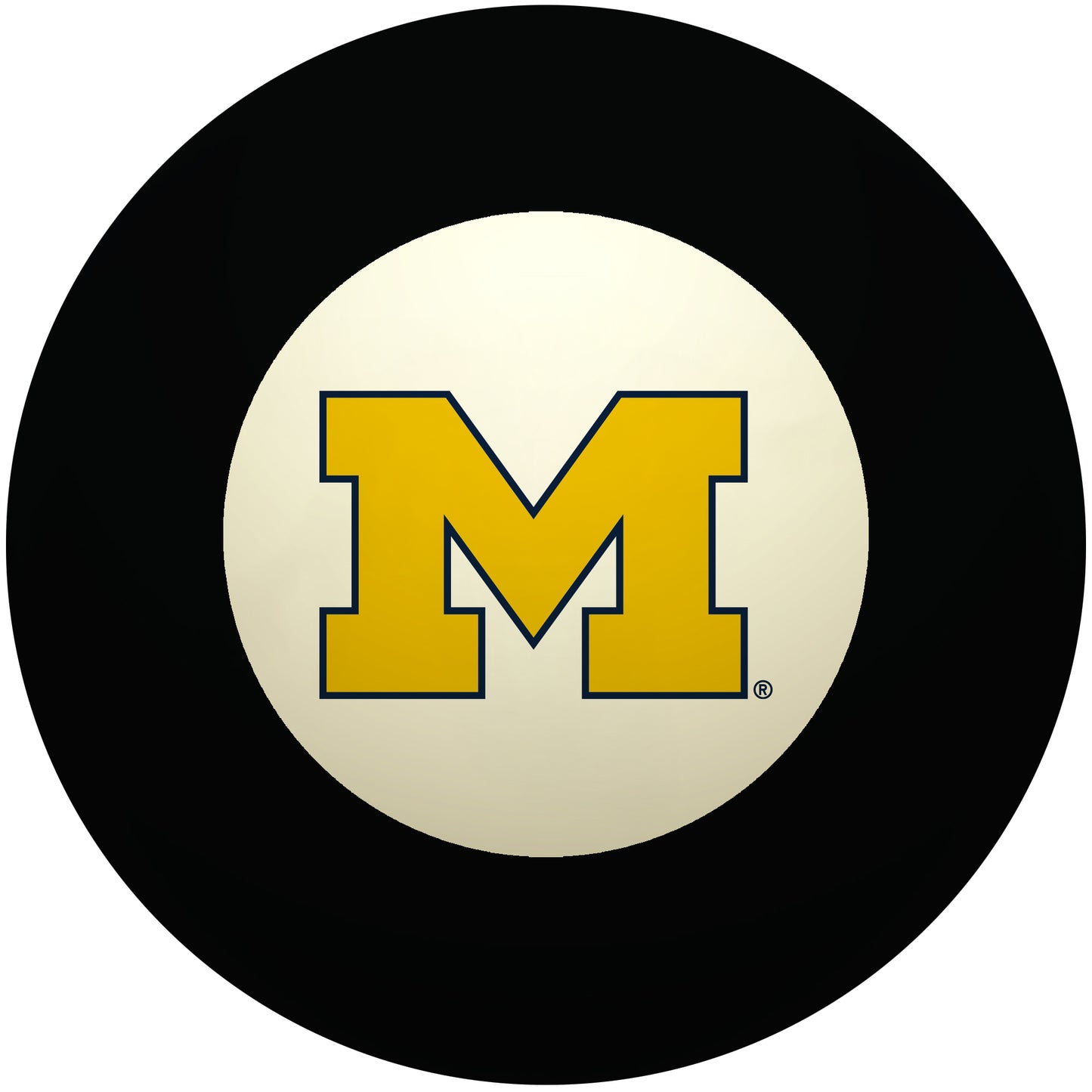 Buy Official Michigan-Wolverines-Pool-8-Ball Regulation Pool Table 8-Ball - Premium College Billiard Replacement Ball Front View
