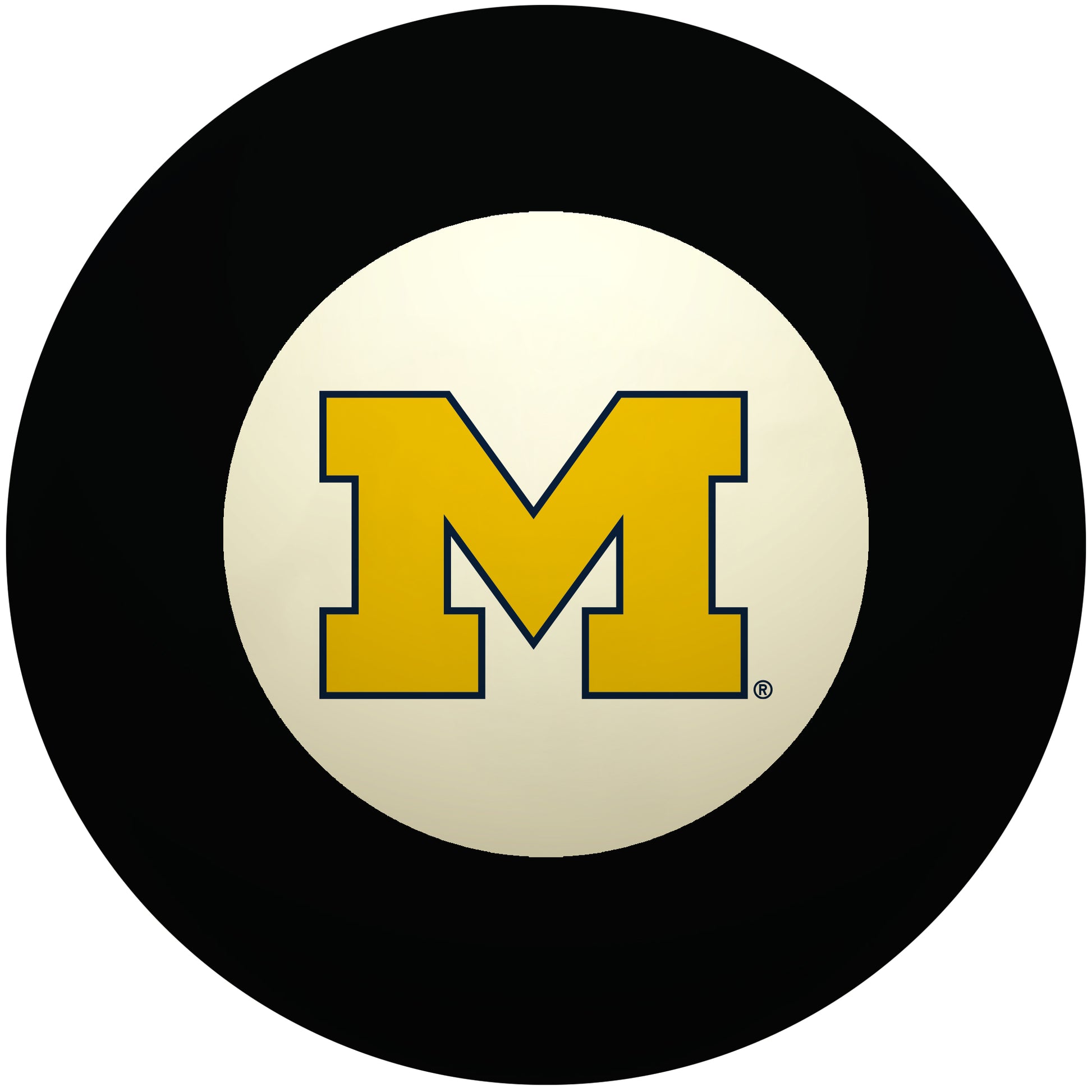 Buy Official Michigan-Wolverines-Pool-8-Ball Regulation Pool Table 8-Ball - Premium College Billiard Replacement Ball Front View