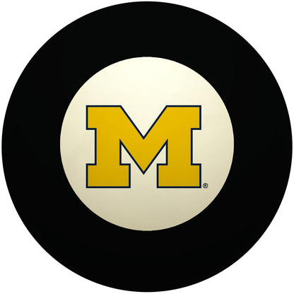 Buy Official Michigan-Wolverines-Pool-8-Ball Regulation Pool Table 8-Ball - Premium College Billiard Replacement Ball Front View
