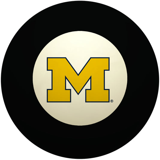 Buy Official Michigan-Wolverines-Pool-8-Ball Regulation Pool Table 8-Ball - Premium College Billiard Replacement Ball Front View
