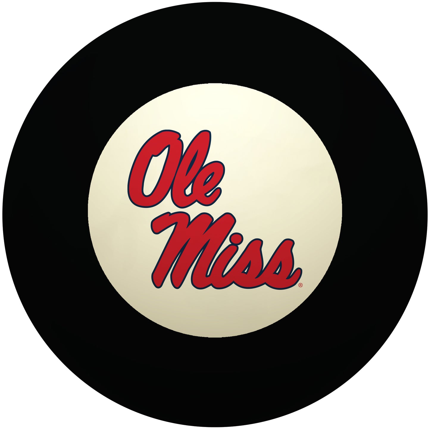 Buy Official Mississippi-Rebels-Pool-8-Ball Regulation Pool Table 8-Ball - Premium College Billiard Replacement Ball Front View