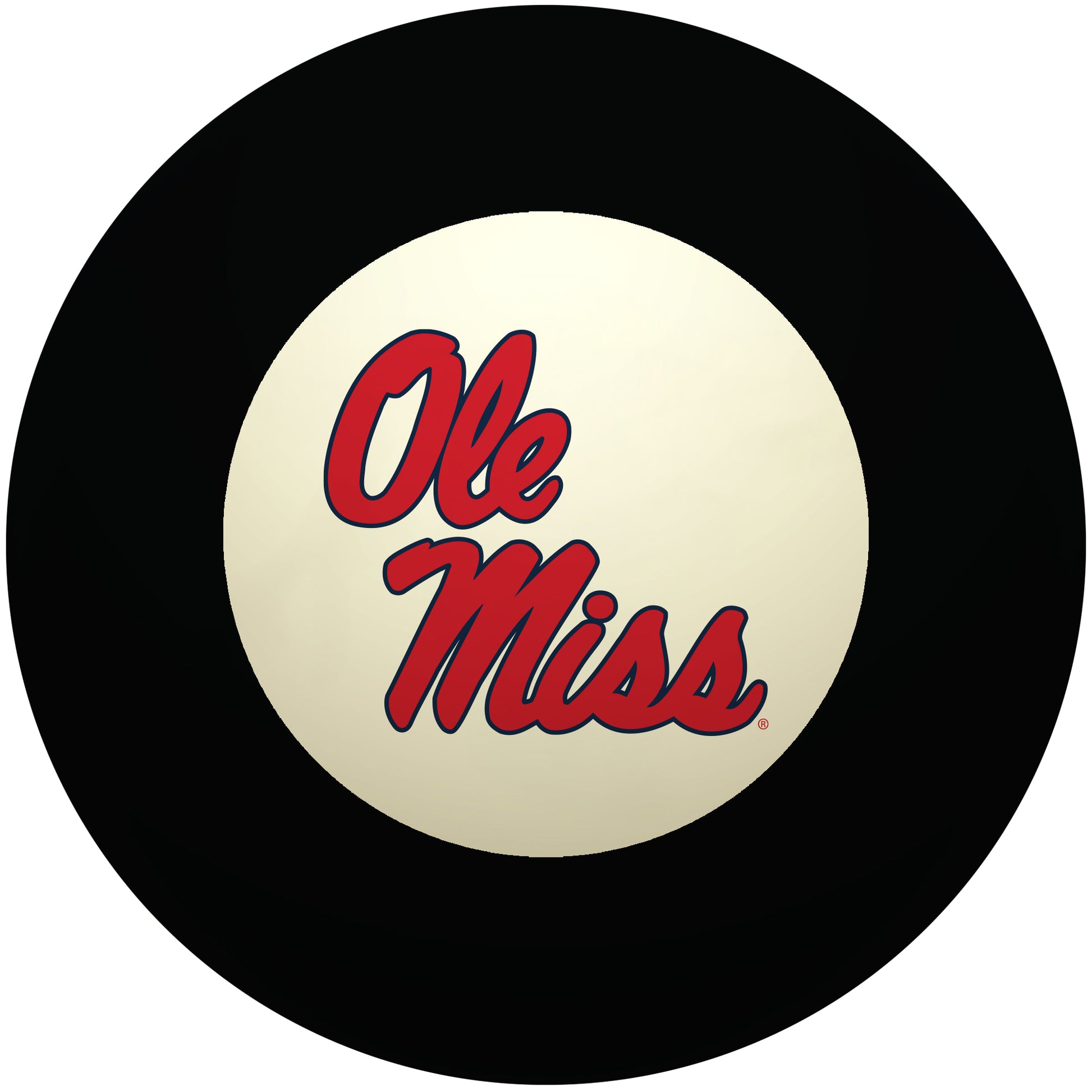 Buy Official Mississippi-Rebels-Pool-8-Ball Regulation Pool Table 8-Ball - Premium College Billiard Replacement Ball Front View
