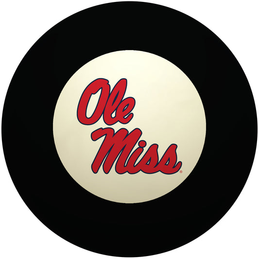 Buy Official Mississippi-Rebels-Pool-8-Ball Regulation Pool Table 8-Ball - Premium College Billiard Replacement Ball Front View