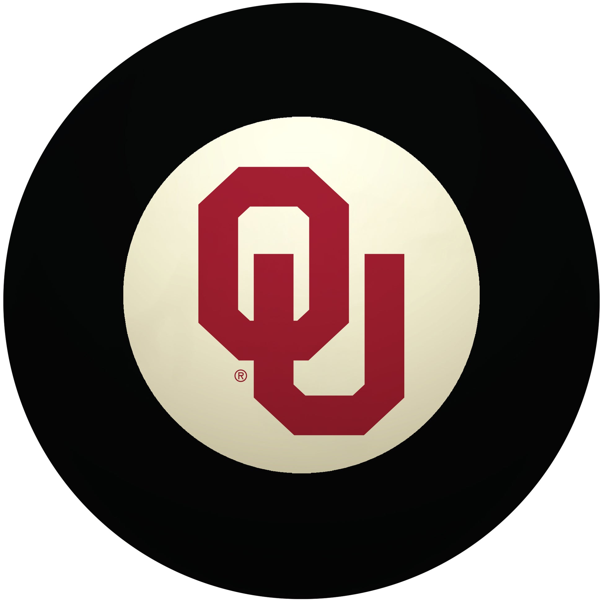 Buy Official Oklahoma-Sooners-Pool-8-Ball Regulation Pool Table 8-Ball - Premium College Billiard Replacement Ball Front View