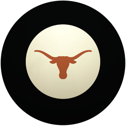 Buy Official Texas-Longhorns-Pool-8-Ball Regulation Pool Table 8-Ball - Premium College Billiard Replacement Ball Front View