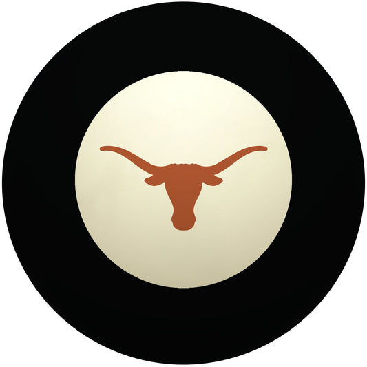 Buy Official Texas-Longhorns-Pool-8-Ball Regulation Pool Table 8-Ball - Premium College Billiard Replacement Ball Front View