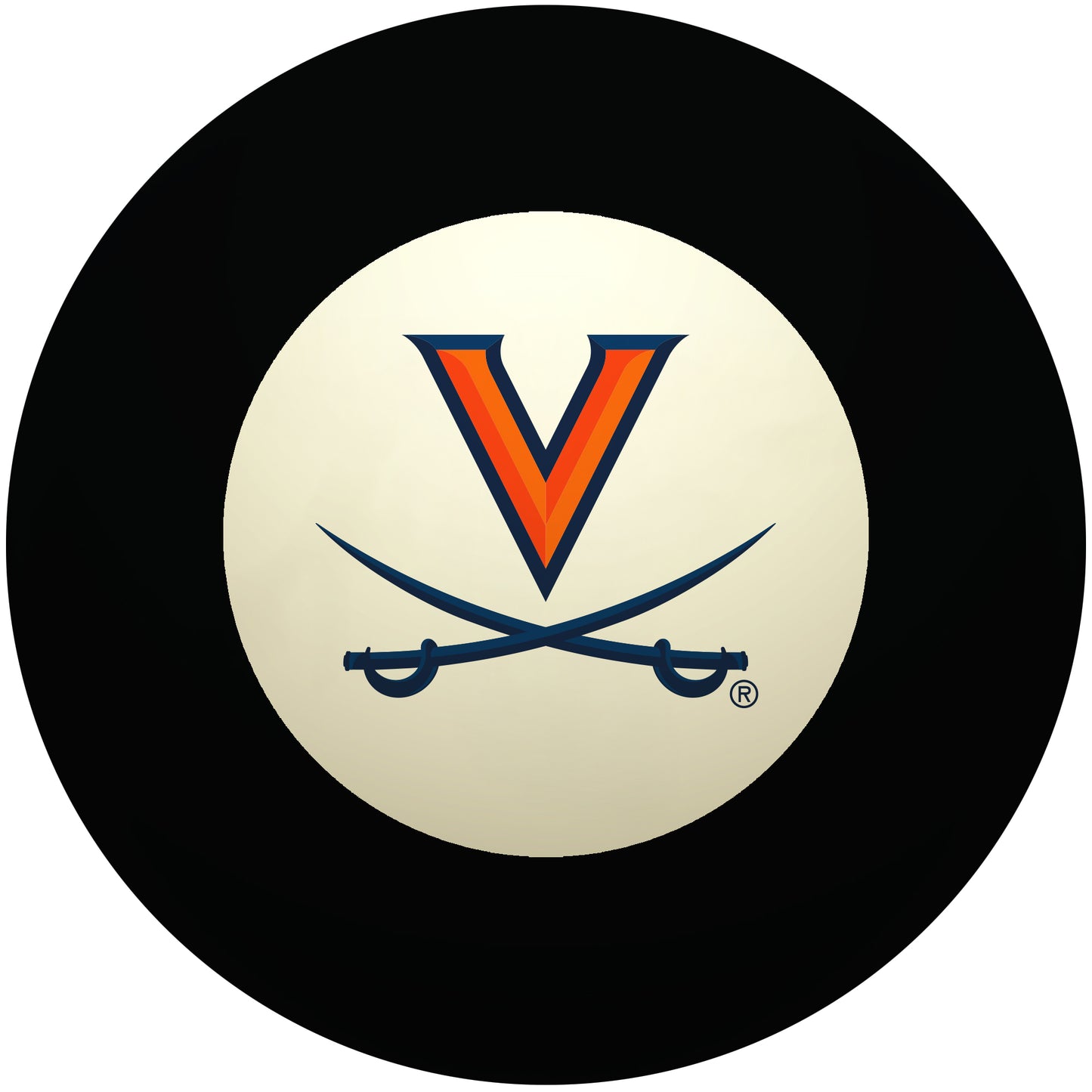 Buy Official Virginia-Cavaliers-Pool-8-Ball Regulation Pool Table 8-Ball - Premium College Billiard Replacement Ball Front View