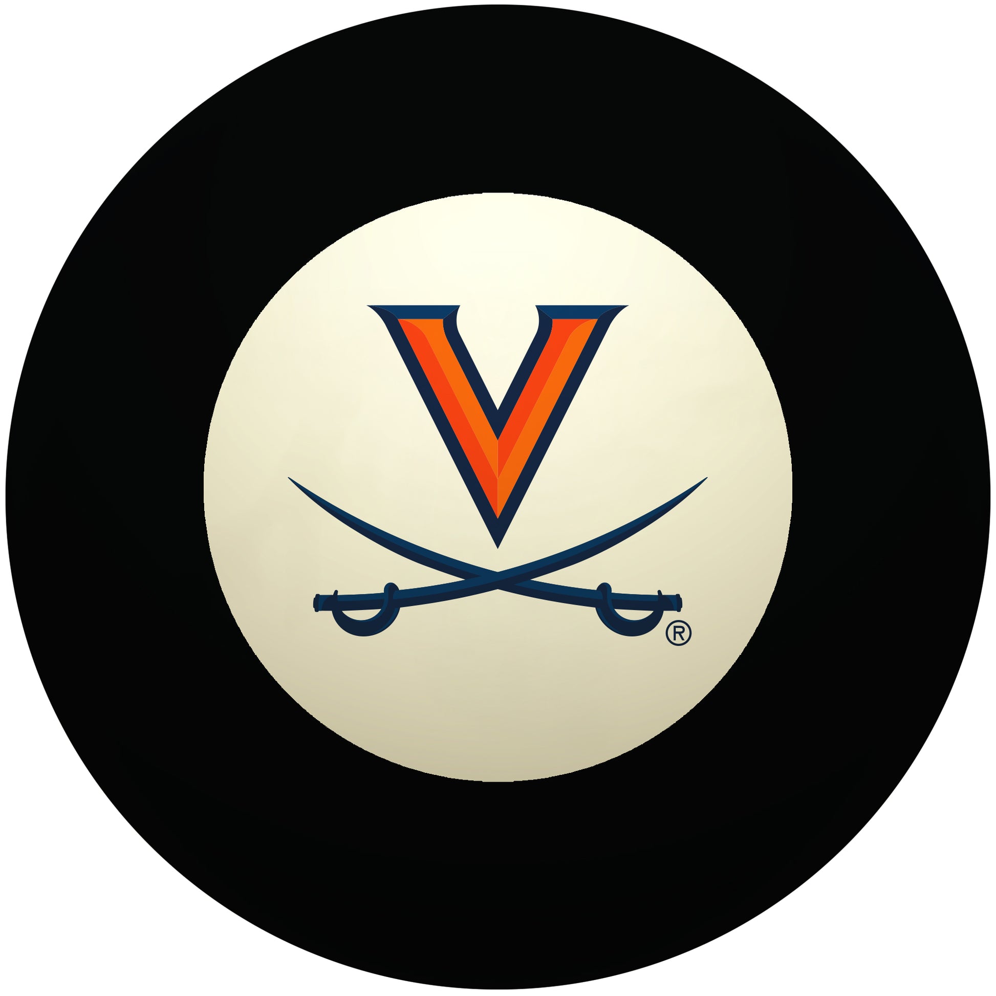Buy Official Virginia-Cavaliers-Pool-8-Ball Regulation Pool Table 8-Ball - Premium College Billiard Replacement Ball Front View