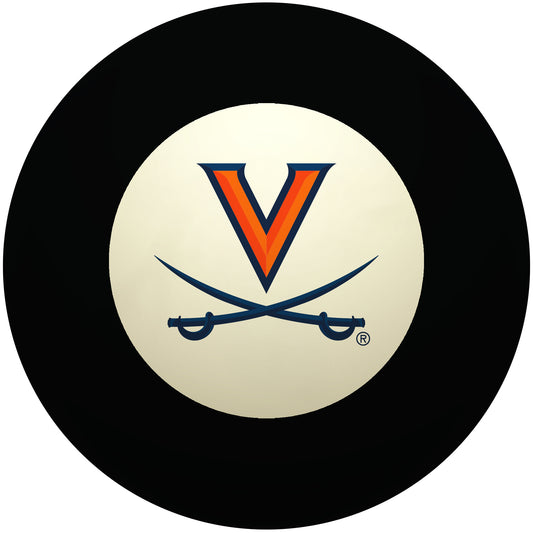 Buy Official Virginia-Cavaliers-Pool-8-Ball Regulation Pool Table 8-Ball - Premium College Billiard Replacement Ball Front View