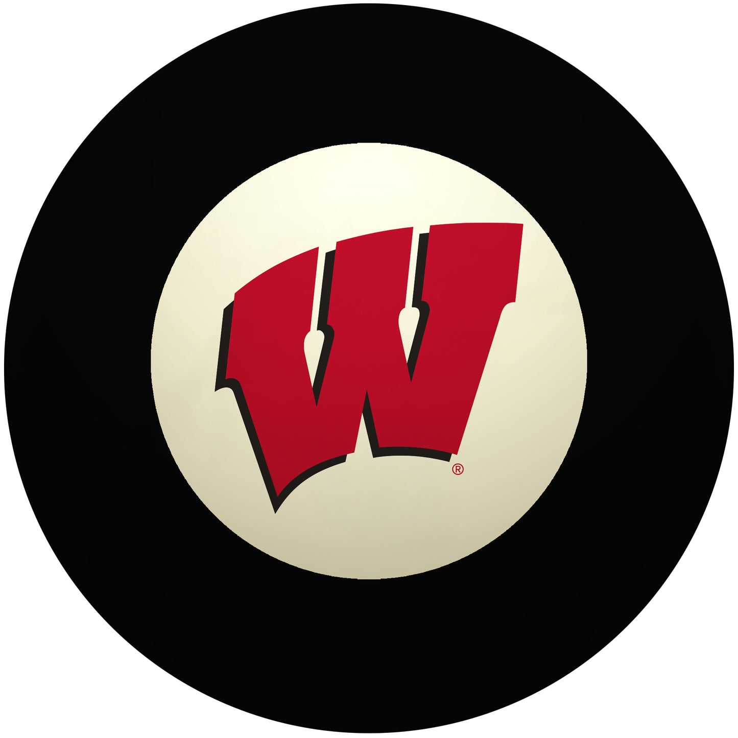 Buy Official Wisconsin-Badgers-Pool-8-Ball Regulation Pool Table 8-Ball - Premium College Billiard Replacement Ball Front View