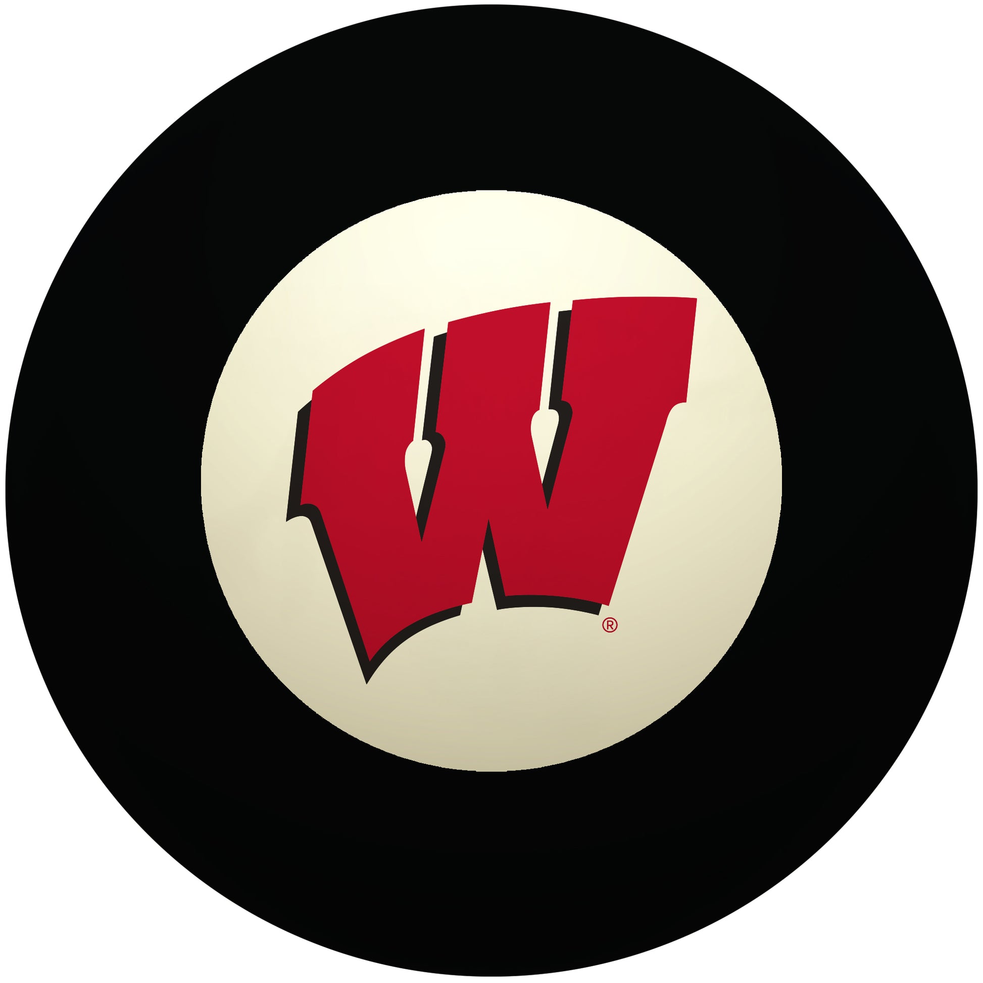 Buy Official Wisconsin-Badgers-Pool-8-Ball Regulation Pool Table 8-Ball - Premium College Billiard Replacement Ball Front View