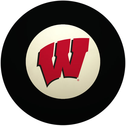 Buy Official Wisconsin-Badgers-Pool-8-Ball Regulation Pool Table 8-Ball - Premium College Billiard Replacement Ball Front View