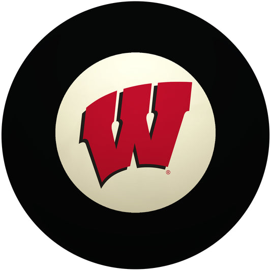 Buy Official Wisconsin-Badgers-Pool-8-Ball Regulation Pool Table 8-Ball - Premium College Billiard Replacement Ball Front View