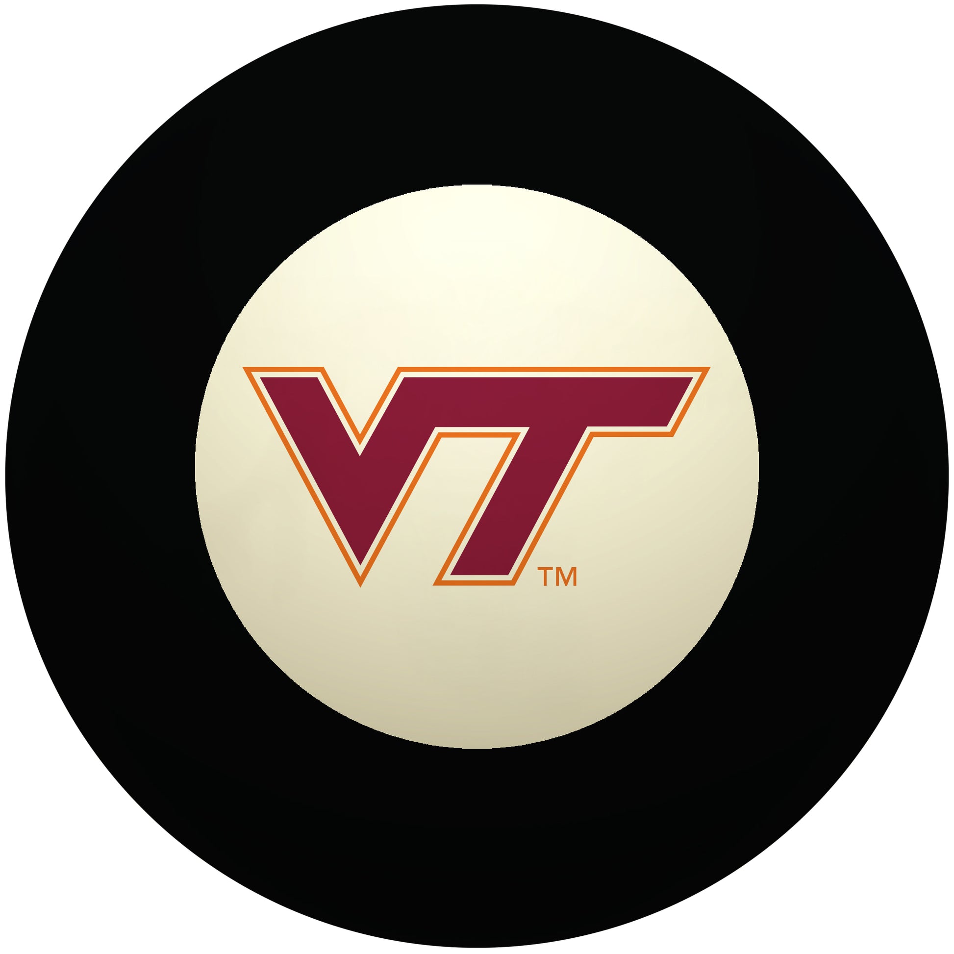 Buy Official Virginia-Tech-Hokies-Pool-8-Ball Regulation Pool Table 8-Ball - Premium College Billiard Replacement Ball Front View