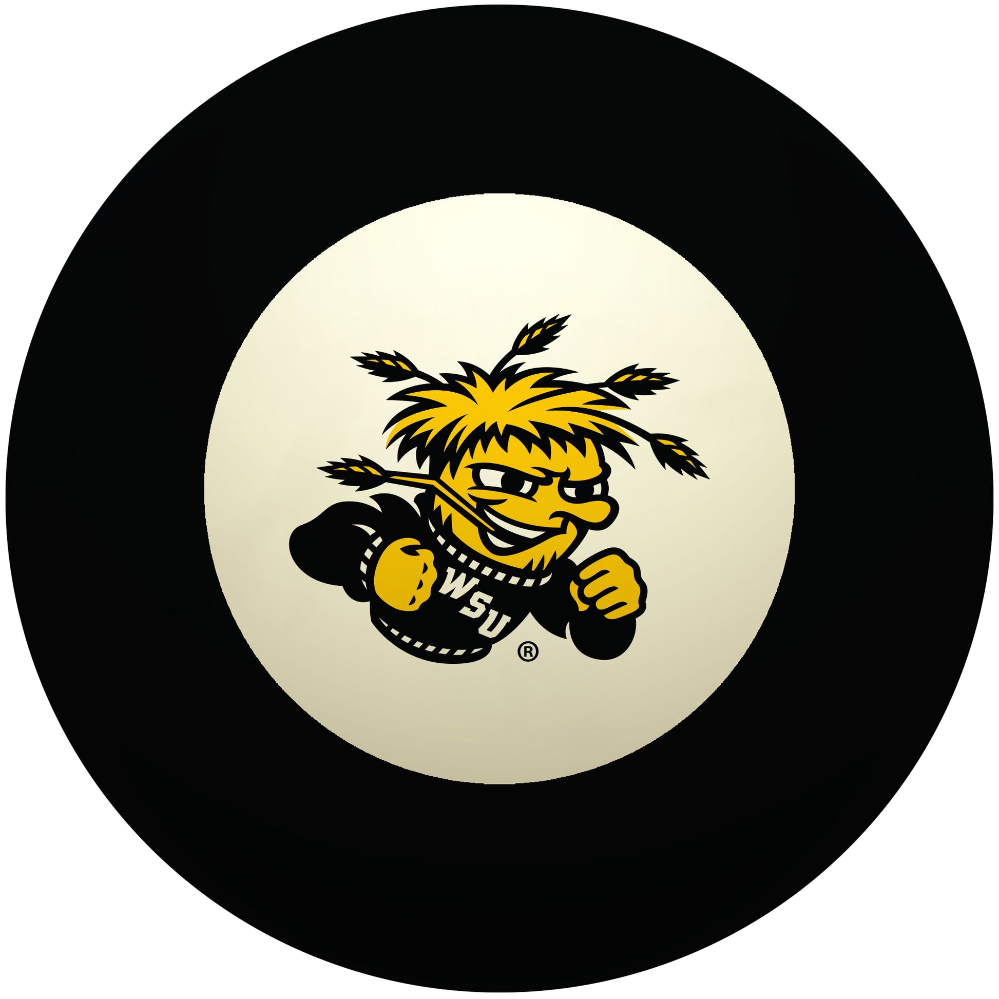 Buy Official Wichita-State-Shockers-Pool-8-Ball Regulation Pool Table 8-Ball - Premium College Billiard Replacement Ball Front View