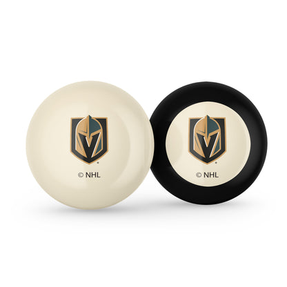 Vegas Golden Knights NHL cue ball and 8-ball combo set with team logos